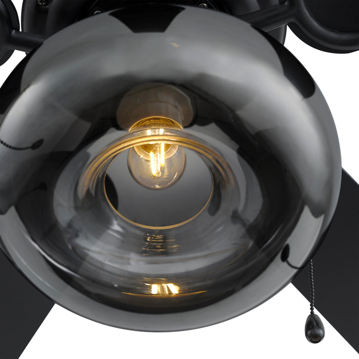 QAZQA Plafondventilator zwart 107.5cm met trekschakelaar - Mistral