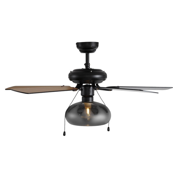 QAZQA Plafondventilator zwart 107.5cm met trekschakelaar - Mistral