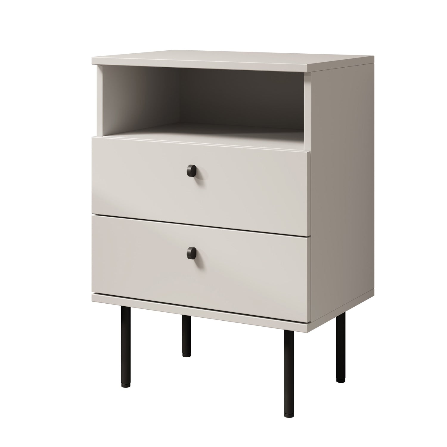 Meubella - Nachtkastje Hidde 2 - Wit - 50 cm