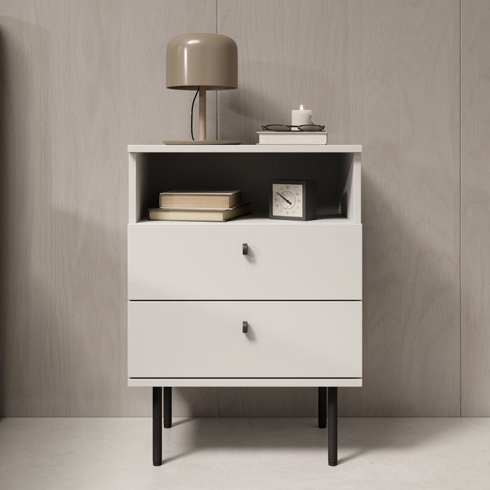 Meubella - Nachtkastje Hidde 2 - Wit - 50 cm