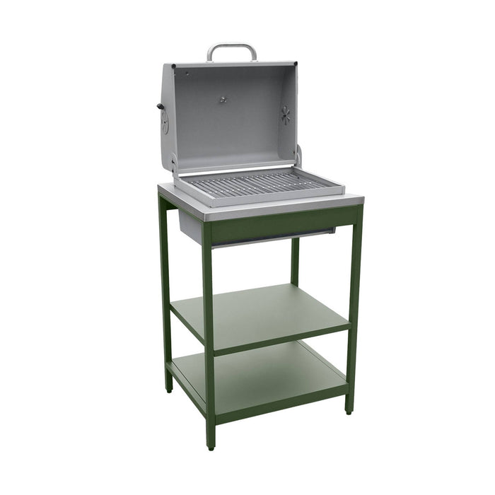 sweeek - Barbecue grill op houtskool, roestvrij staal verchroomd