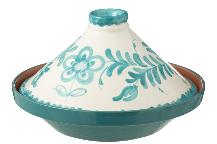 J-Line tajine Granada - keramiek - wit|aqua