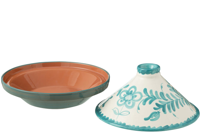 J-Line tajine Granada - keramiek - wit|aqua