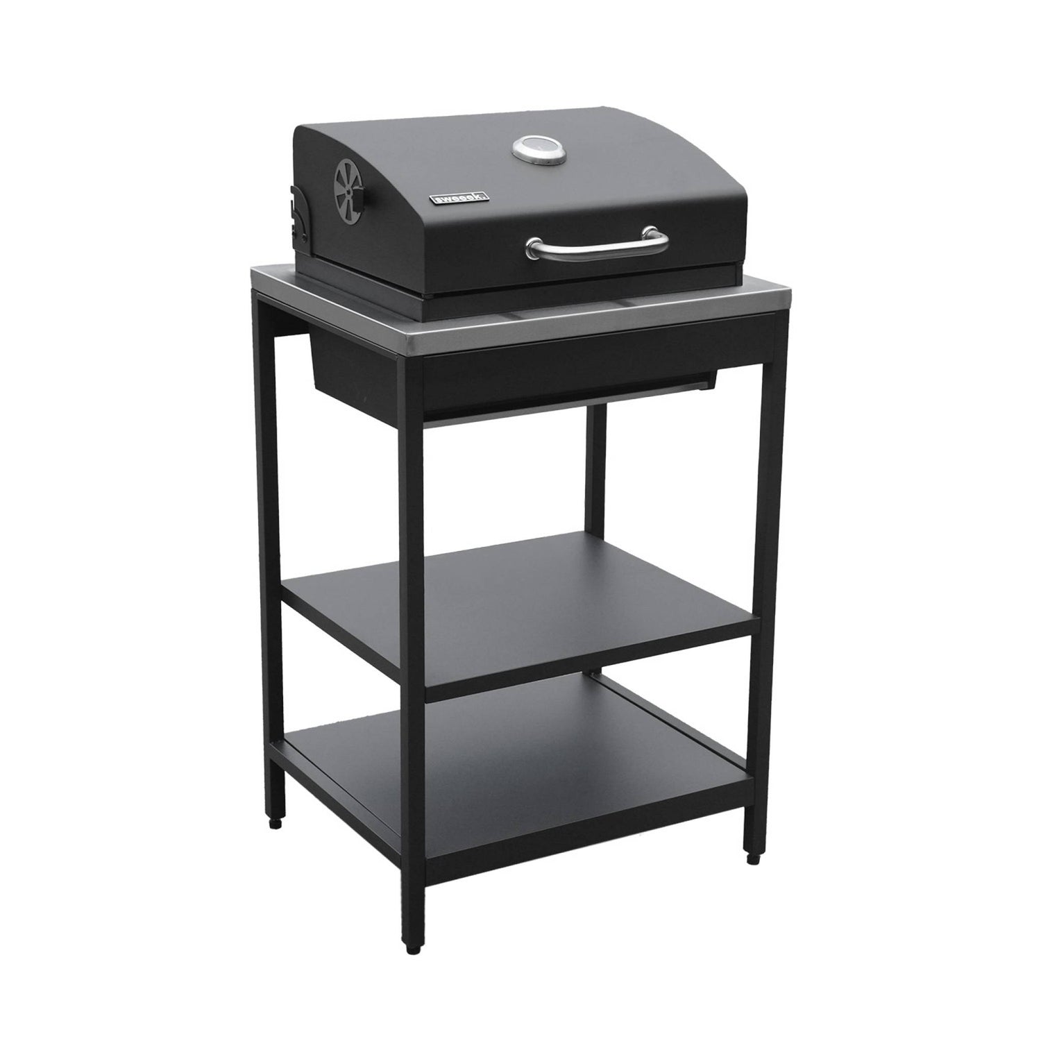 sweeek - Barbecue grill op houtskool, roestvrij staal verchroomd