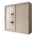 Meubella - Kledingkast Bodhi - Beige - 200 cm - Met spiegel