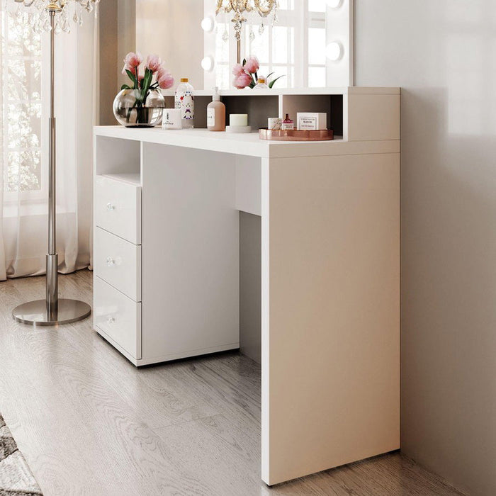 Meubella - Kaptafel Dakota - Wit - 120 cm - Met spiegel