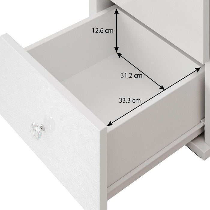 Meubella - Kaptafel Dakota - Wit - 120 cm - Met spiegel