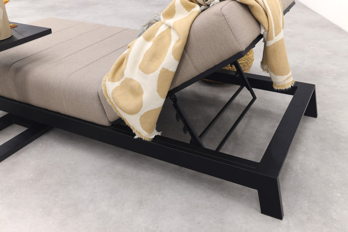 VDG Mexico ligbed 200x85 cm. + bijzettafel - Sunbrella|Taupe