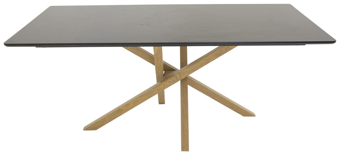 Fjôrd - Eettafel Naturel|Zwart 180cm - MDF - Piazza