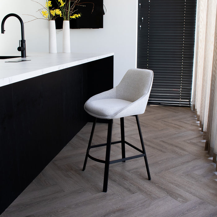 Giga Meubel - Barstoel Stof Beige - Zithoogte	65cm - Roos - Set van 2