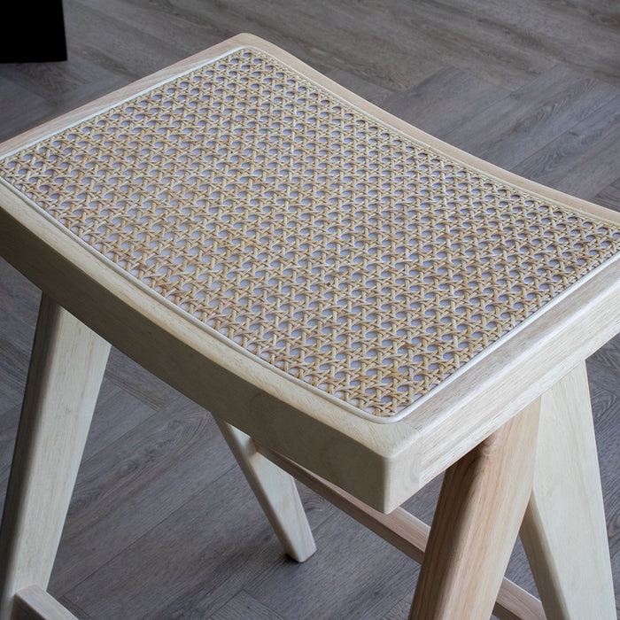 Giga Meubel - Barkruk Naturel - Rotan Zitting - Jules - Set van 2