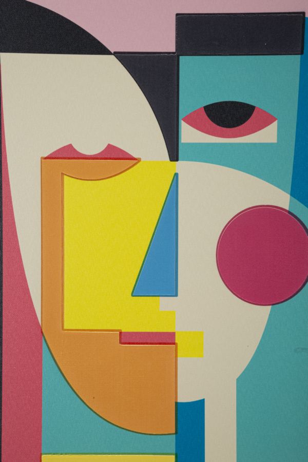 Print op gelakt canvas met acryl frame cm 50x3,3x70