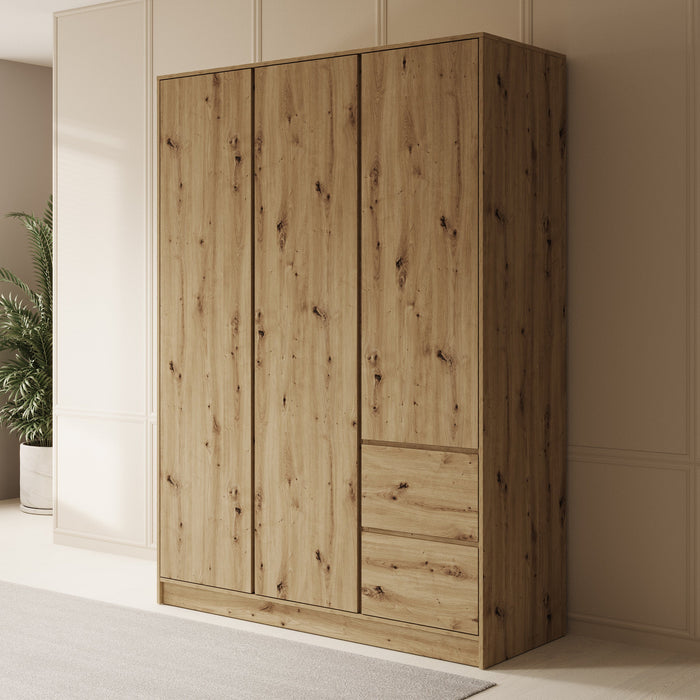 Meubella - Kledingkast Brett - Eiken - 147 cm