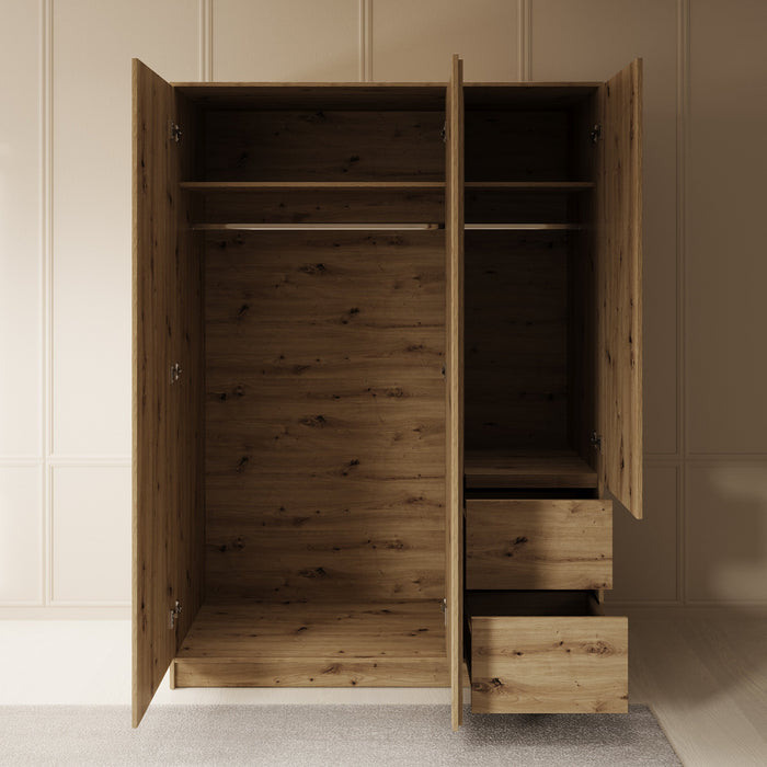 Meubella - Kledingkast Brett - Eiken - 147 cm