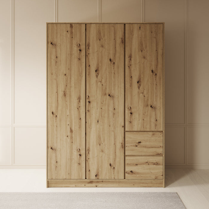 Meubella - Kledingkast Brett - Eiken - 147 cm