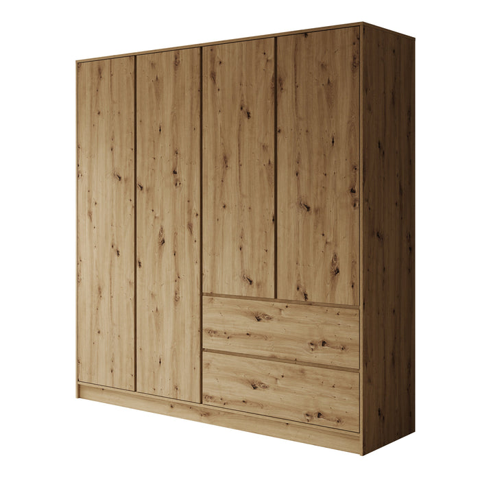 Meubella - Kledingkast Brett - Eiken - 195 cm