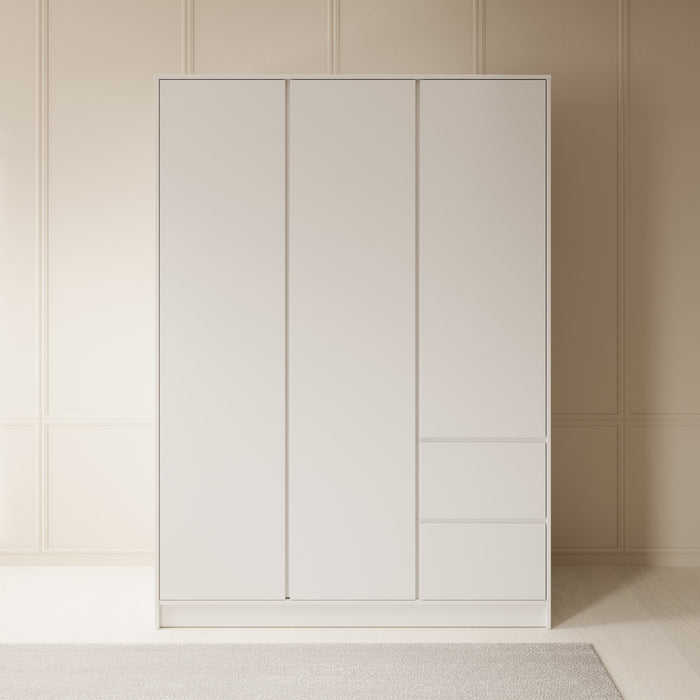 Meubella - Kledingkast Brett - Wit - 147 cm