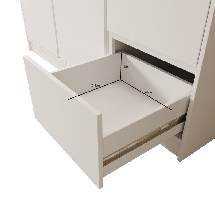 Meubella - Kledingkast Brett - Wit - 147 cm