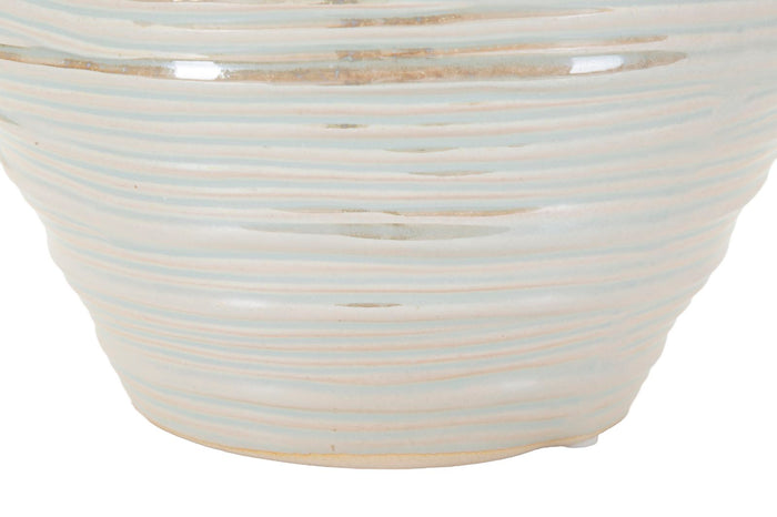 Parelmoerkleurige keramische vaas ø 22x20 cm