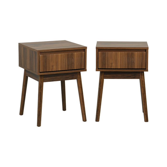 sweeek - Nachtkastje hout decor 1 lade (set van 2)