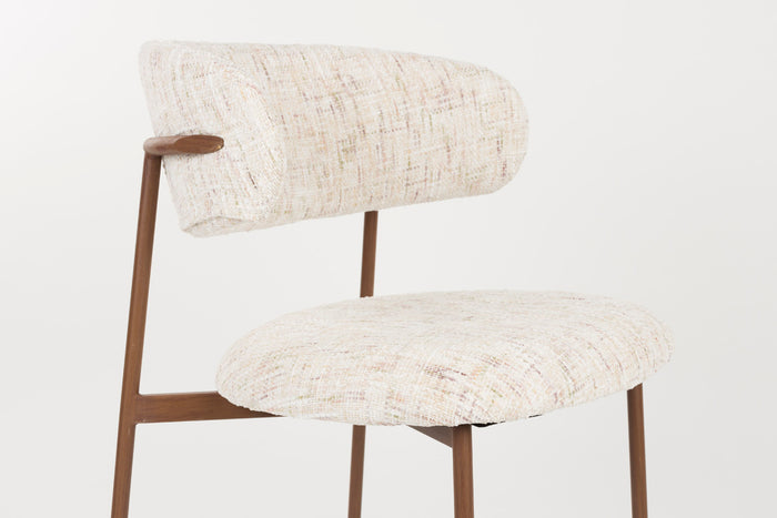 Giga Meubel - Eetkamerstoel Off White - Metaal - Claes - Set van 2