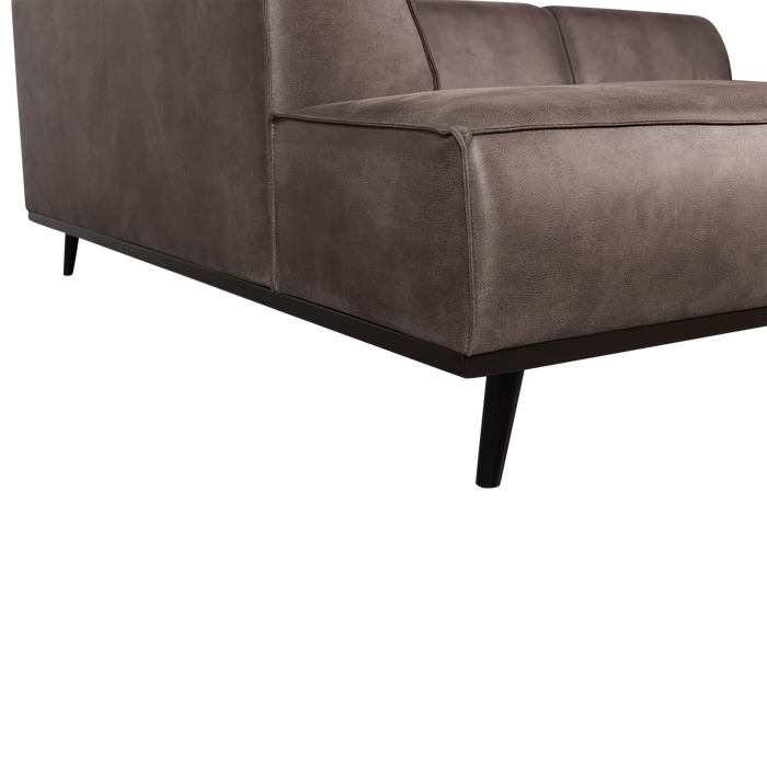 WOOOD Statement Hoekbank Links - Lederlook - Donkergrijs - 77x274x210