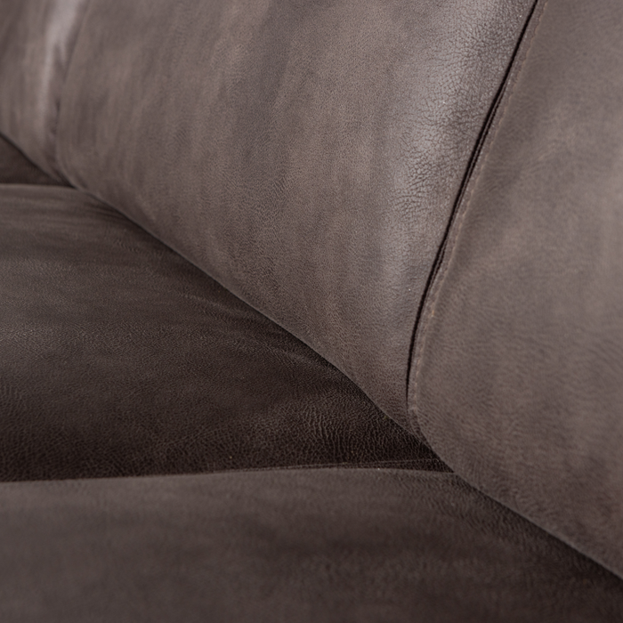 WOOOD Statement Hoekbank Links - Lederlook - Donkergrijs - 77x274x210