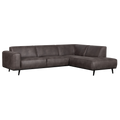WOOOD Statement Hoekbank Rechts - Lederlook - Donkergrijs - 77x274x210