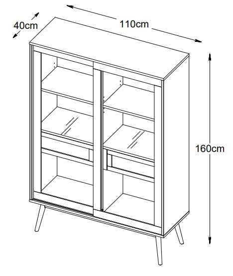 Giga Living - Vitrinekast Barrali Smoked Eiken 160cm