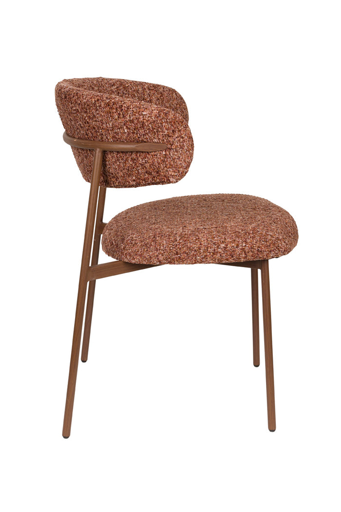 Giga Meubel - Eetkamerstoel Oranje - Metaal - Claes - Set van 2