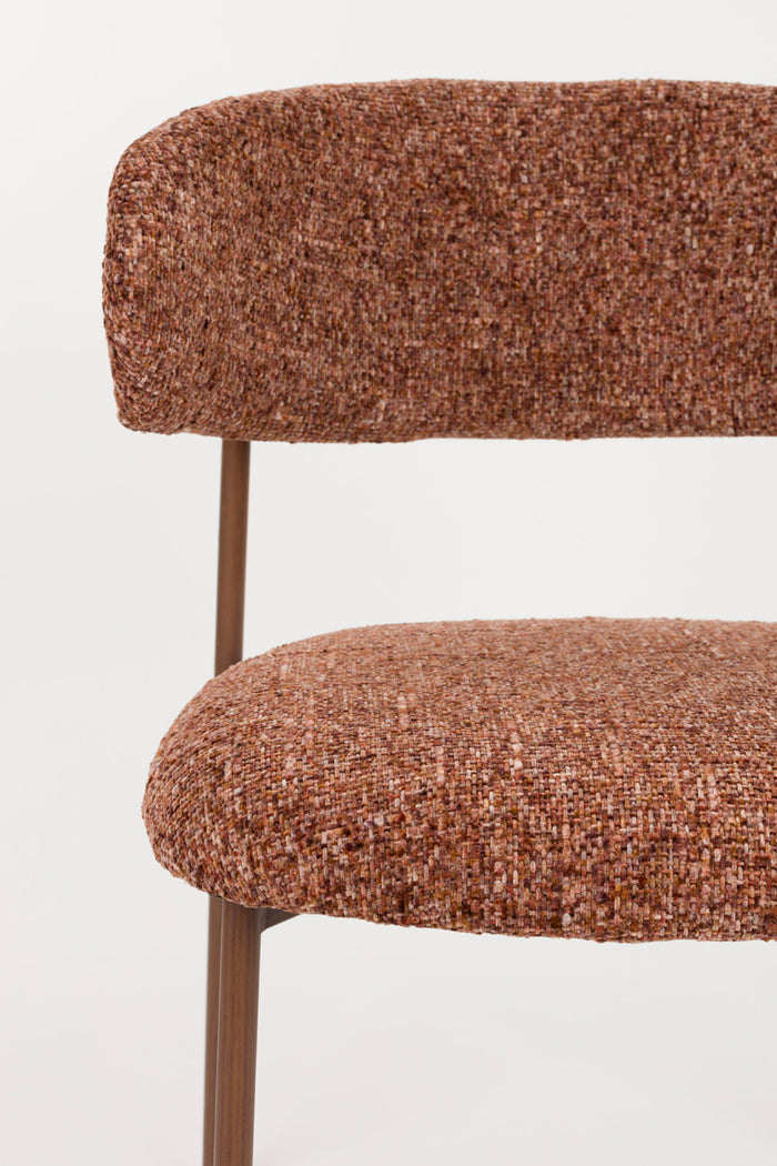 Giga Meubel - Eetkamerstoel Oranje - Metaal - Claes - Set van 2