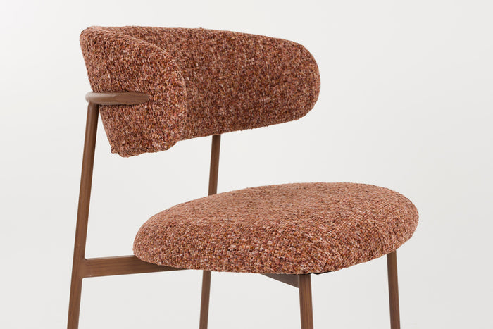 Giga Meubel - Eetkamerstoel Oranje - Metaal - Claes - Set van 2