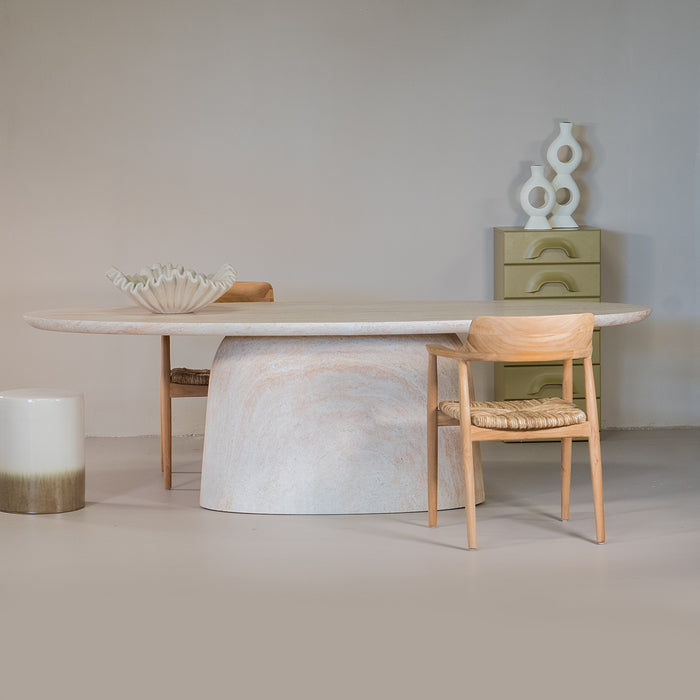 Giga Meubel - Tuintafel Ovaal - Naturel Travertin - 300x100x74cm - Myrna