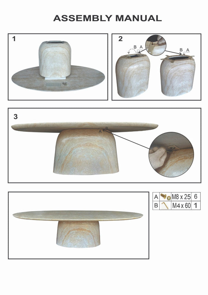Giga Meubel - Tuintafel Ovaal - Wit Betonlook - 200x110x74cm - Myrna