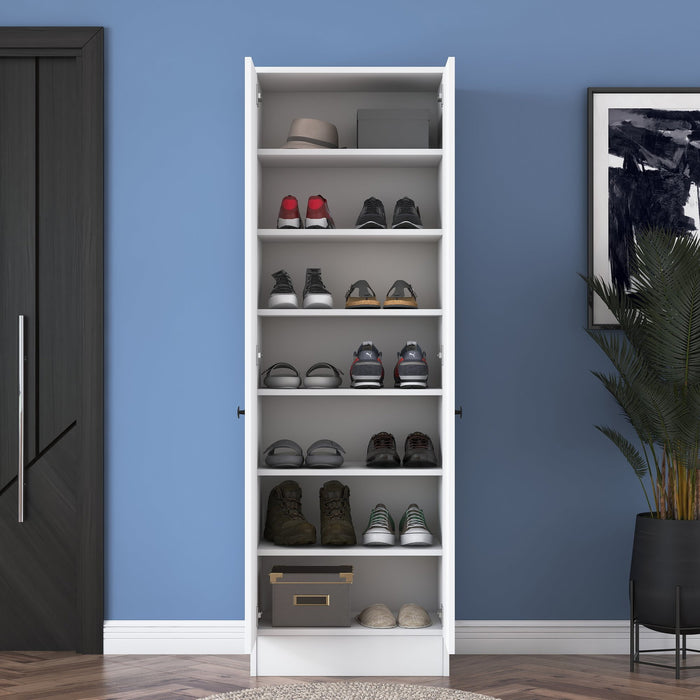 Giga Meubel - Wandkast Wit Hout - 59,8x38x182,8cm - Pozanti