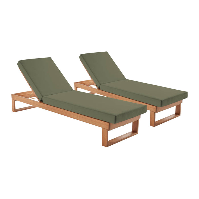 sweeek - Ligbank in eucalyptus hout, multiposities (set van 2)