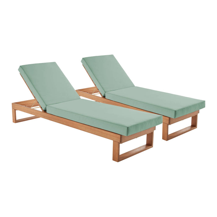 sweeek - Ligbank in eucalyptus hout, multiposities (set van 2)