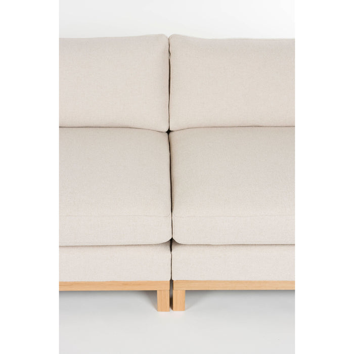 Zuiver Blossom 4,5-zitsbank Eiken Zand - Crème