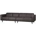 WOOOD Statement 4-Zits Bank - Lederlook - Donkergrijs - 77x280x93