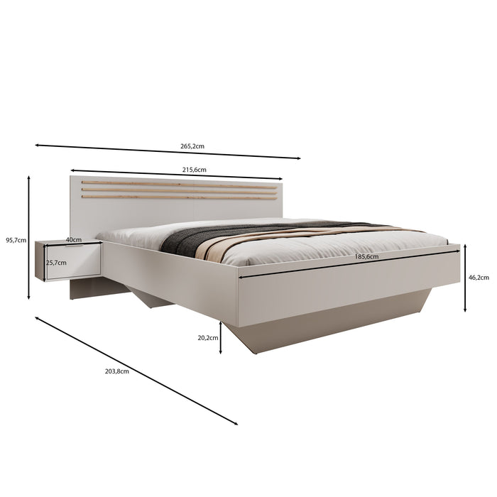 Meubella - Tweepersoonsbed Franklin - Wit - 180x200 cm