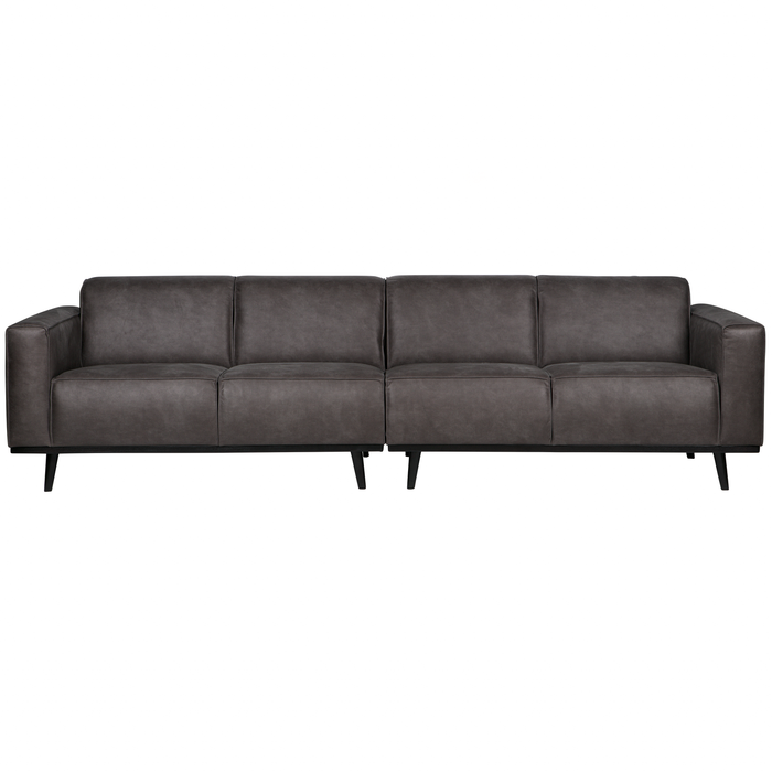 WOOOD Statement 4-Zits Bank - Lederlook - Donkergrijs - 77x280x93