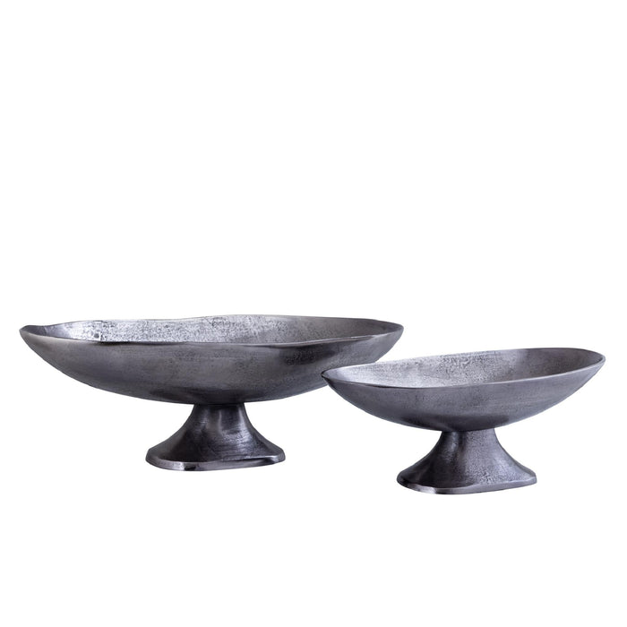PTMD Loman Black Casted Alu Oval Bowl On Base S