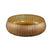 PTMD Lavanya Brown Carved Glass Round Bowl Ribbed