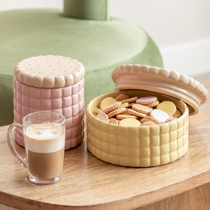 Present Time - Storage Jar Biscuit Box Large - Zacht geel