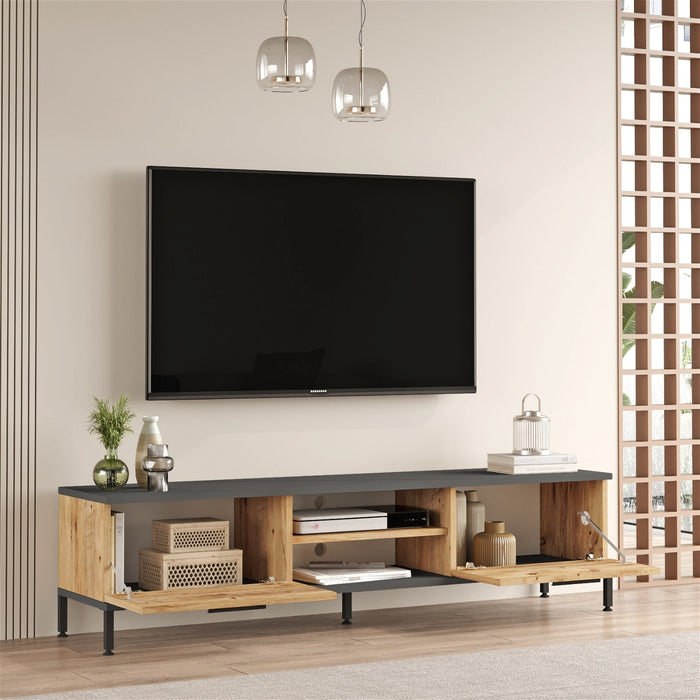 Giga Meubel - Tv-meubel Naturel|Antraciet - 160x35x39,1cm - Ciftlik
