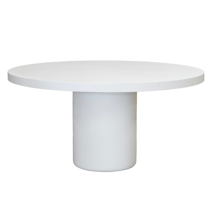 Giga Meubel - Tuintafel Rond 120cm - Wit Eco Composiet - Betonlook - Eden