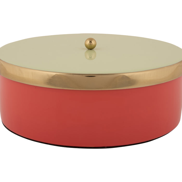 Present Time - Opbergbox Double Funky Large - Scarlet red & Soft green