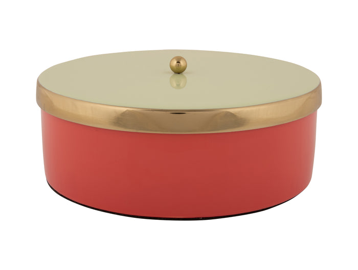 Present Time - Opbergbox Double Funky Large - Scarlet red & Soft green