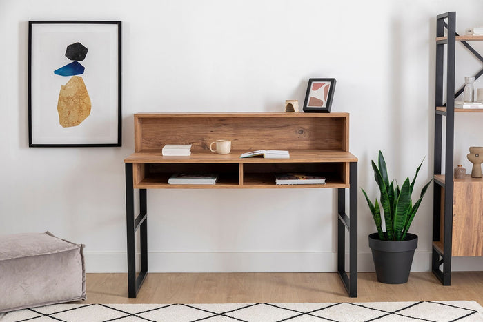 Giga Meubel - Bureau Walnoot|Zwart Hout - 120x55x95,8cm - Kemo