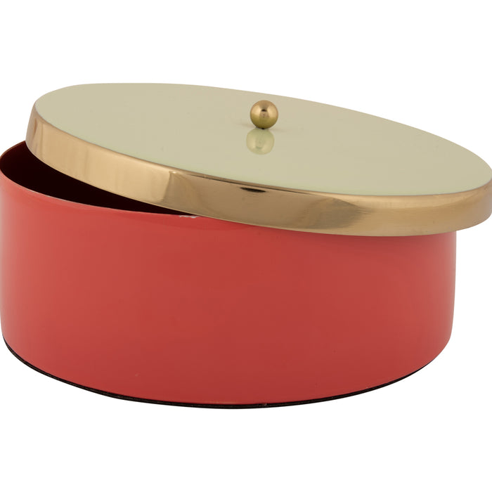 Present Time - Opbergbox Double Funky Large - Scarlet red & Soft green